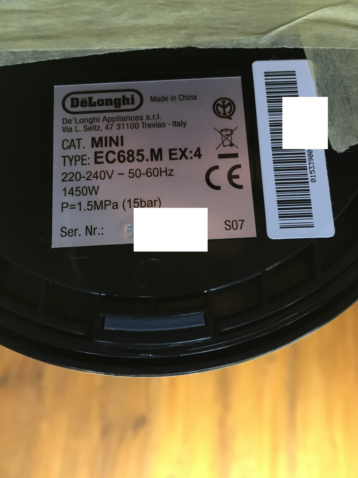 De'Longhi EC685.M Espressomaschine mit Milchaufschäumer, 1350W, I36306