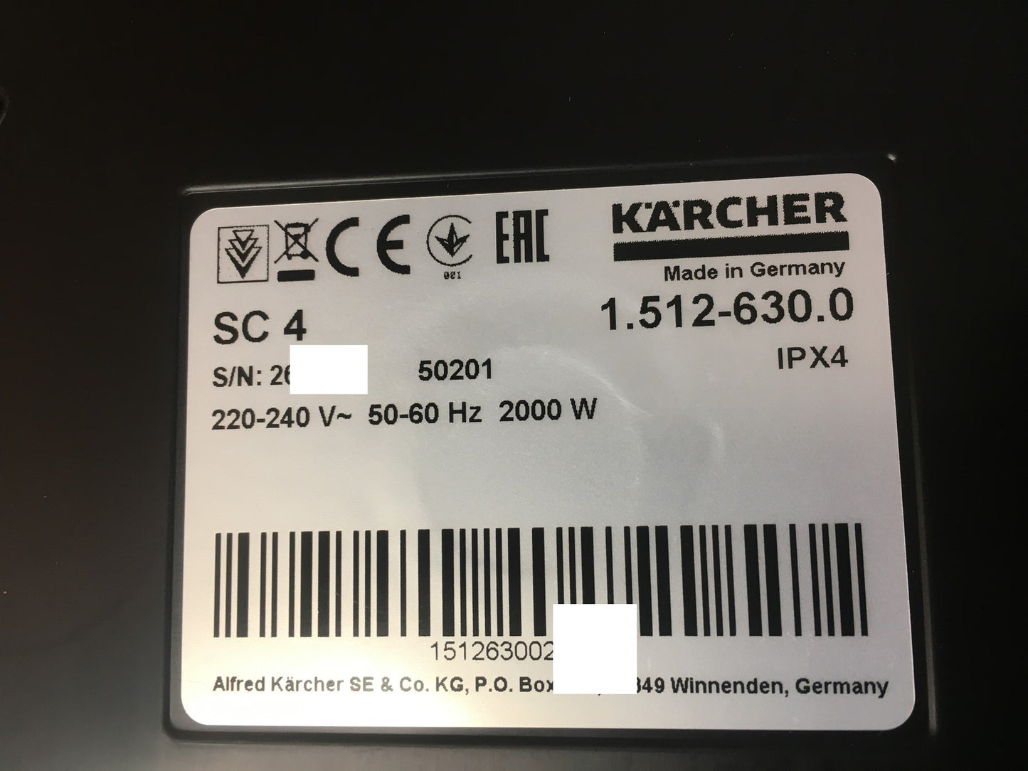 Kärcher 1.512-630.0 Dampfreiniger SC 4 EasyFix, I37480