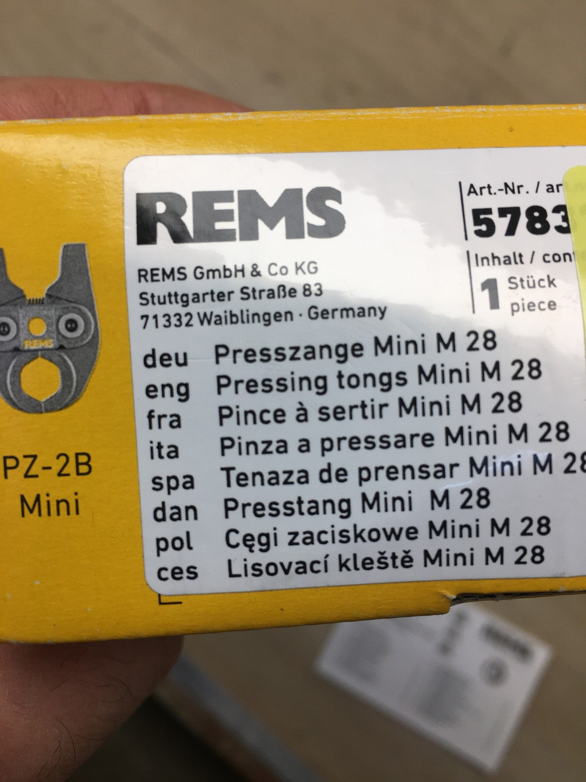 REMS 578318 Presszange Mini M 28 mm Zubehör für REMS Mini-Press I37390