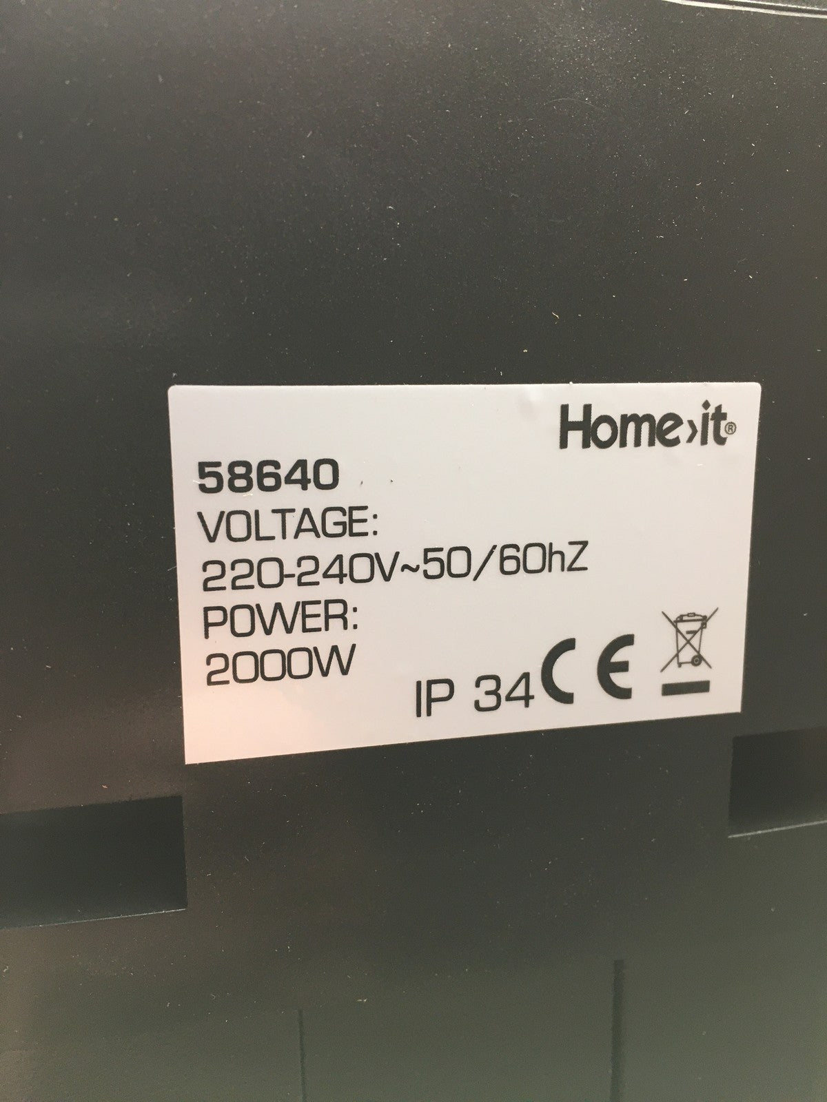 HOME It 58640 Infrarot-Heizstrahler für Terrasse 2000W, I36100