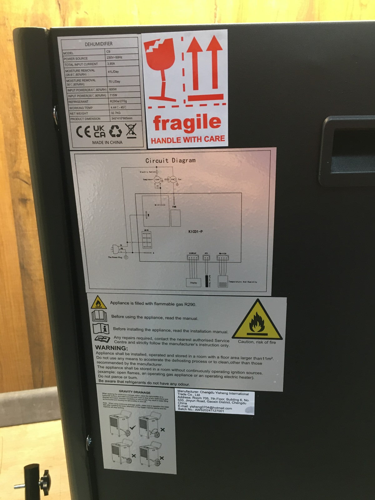 Kalopsia C9 Intelligernter Luftentfeuchter, 70L pro Tag, I39457