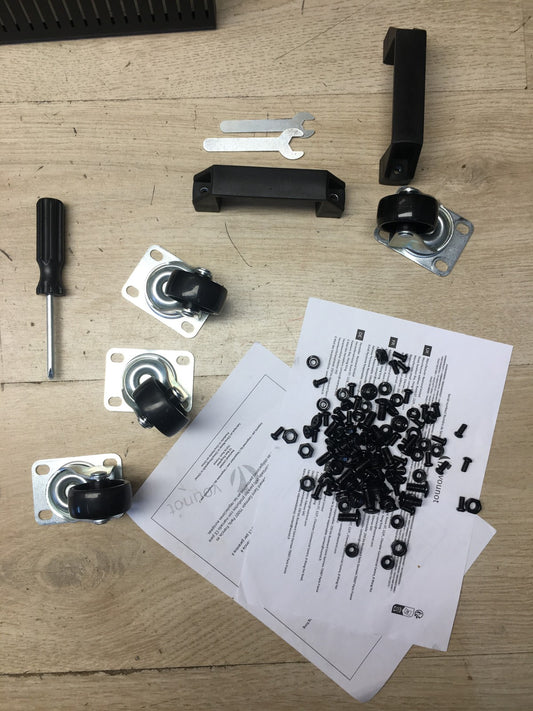VOUNOT Metall Pelletbehälter mit Rollen, 45 kg Pelletbox, I40204