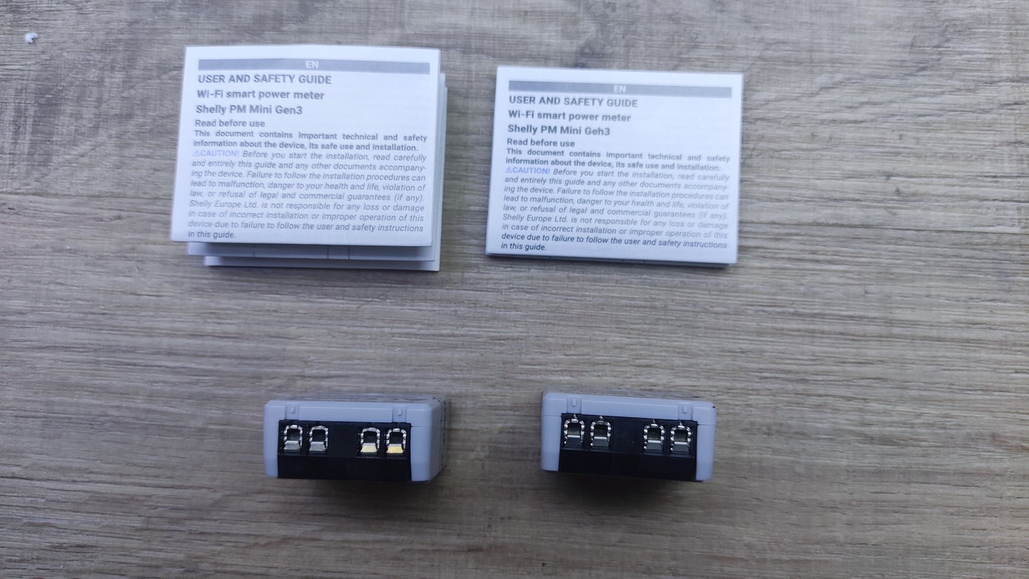 2x Shelly PM Mini Gen3 Intelligenter WLAN und Bluetooth Stromzähler, I36651