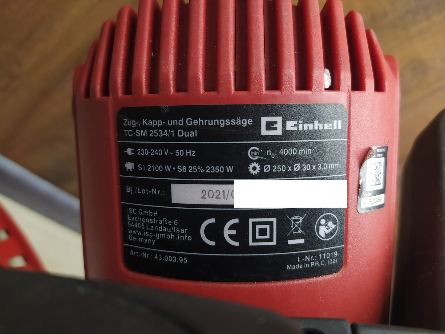 Einhell TC-SM 2534/1 Dual Elektro Zug-Kapp-Gehrungssäge 250mm (4300395), I36920