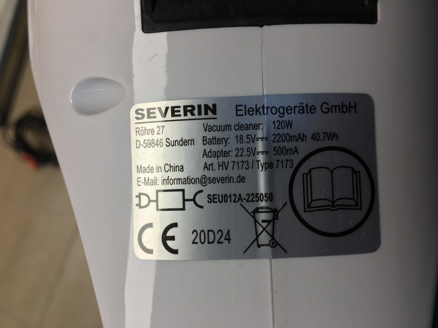 SEVERIN HV 7173 Kabelloser Akku-Staubsauger, I37740