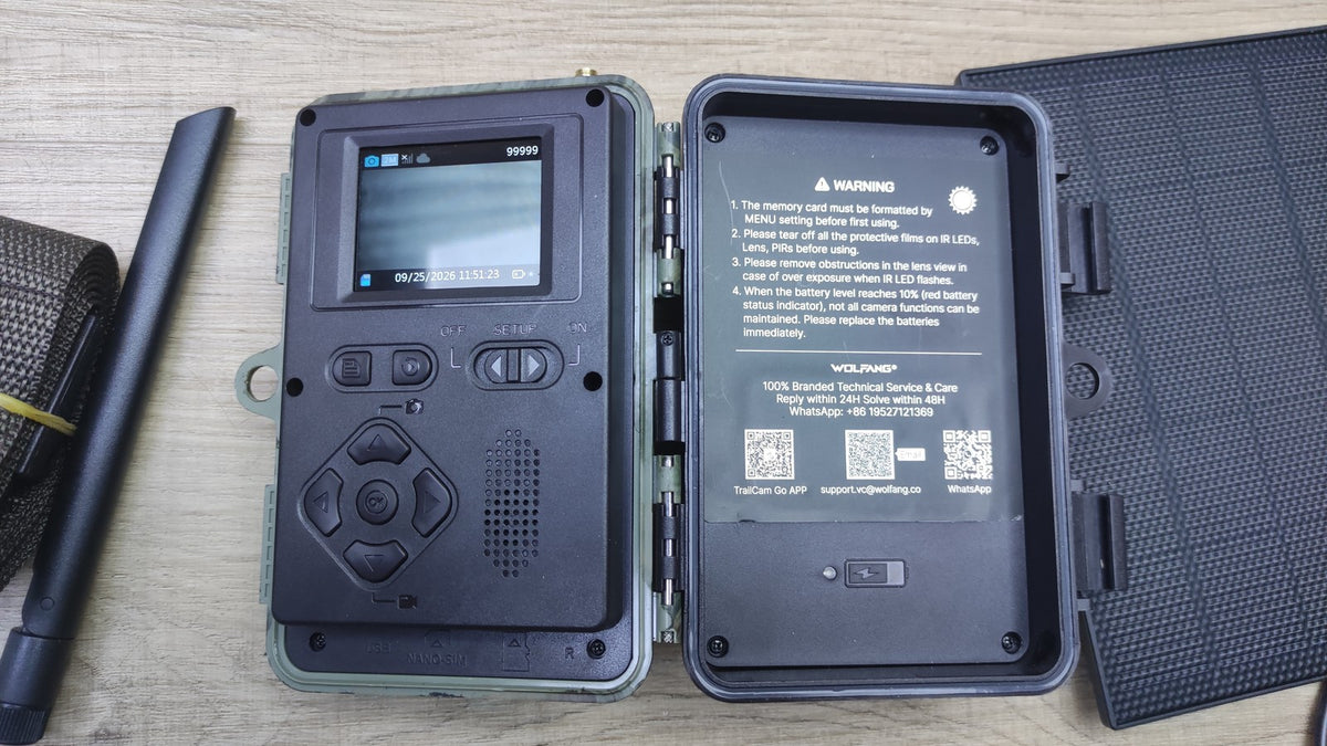 WOLFANG 4G/LTE Wildkamera Solar WT07, 2K 48MP Live Übertragung, I41055