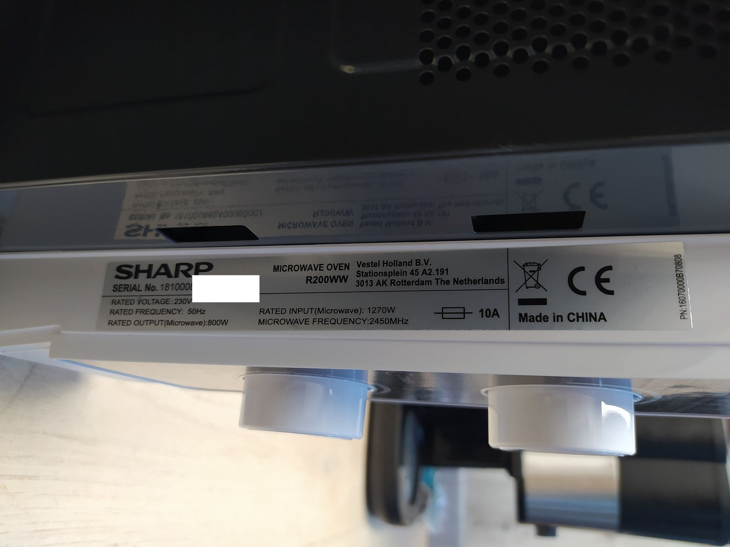 Sharp R200WW Mikrowelle, 20 L, 800 W, 5 Leistungsstufen, I35875