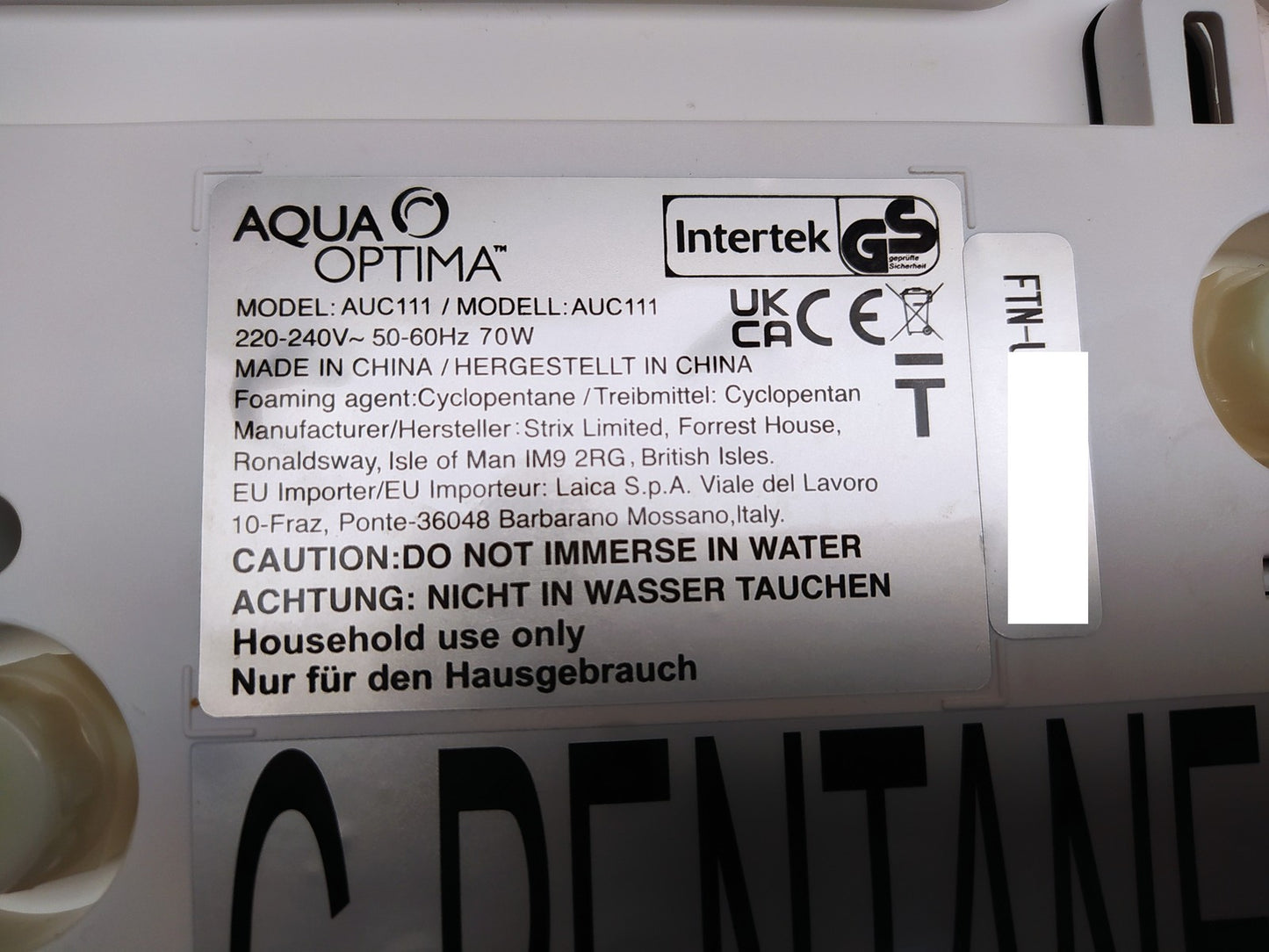 Aqua Optima Aurora Kaltwasserspender AUC111, 3,8 Liter Fassungsvermögen, I36370