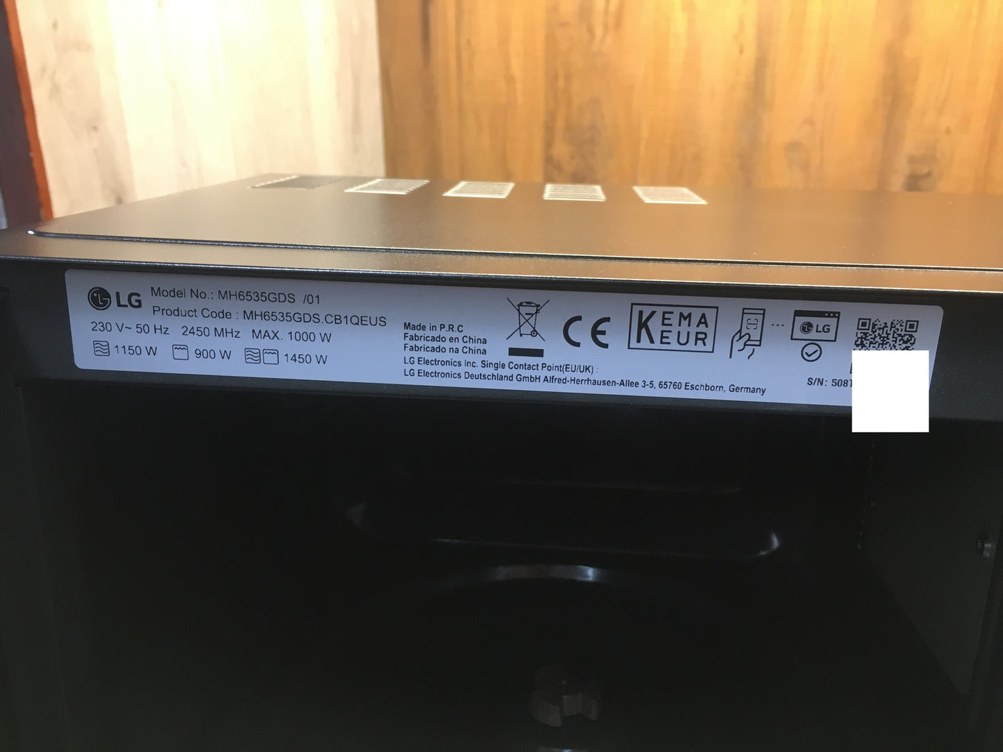 LG MH6535GDS Mikrowelle (25 L, 1000 W) mit Grill, I37741