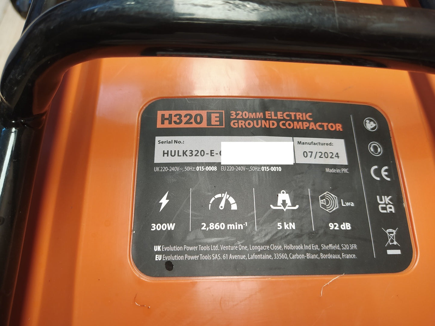 Evolution H320E Elektro-Vibrationsstampfer, Rüttler, I37908