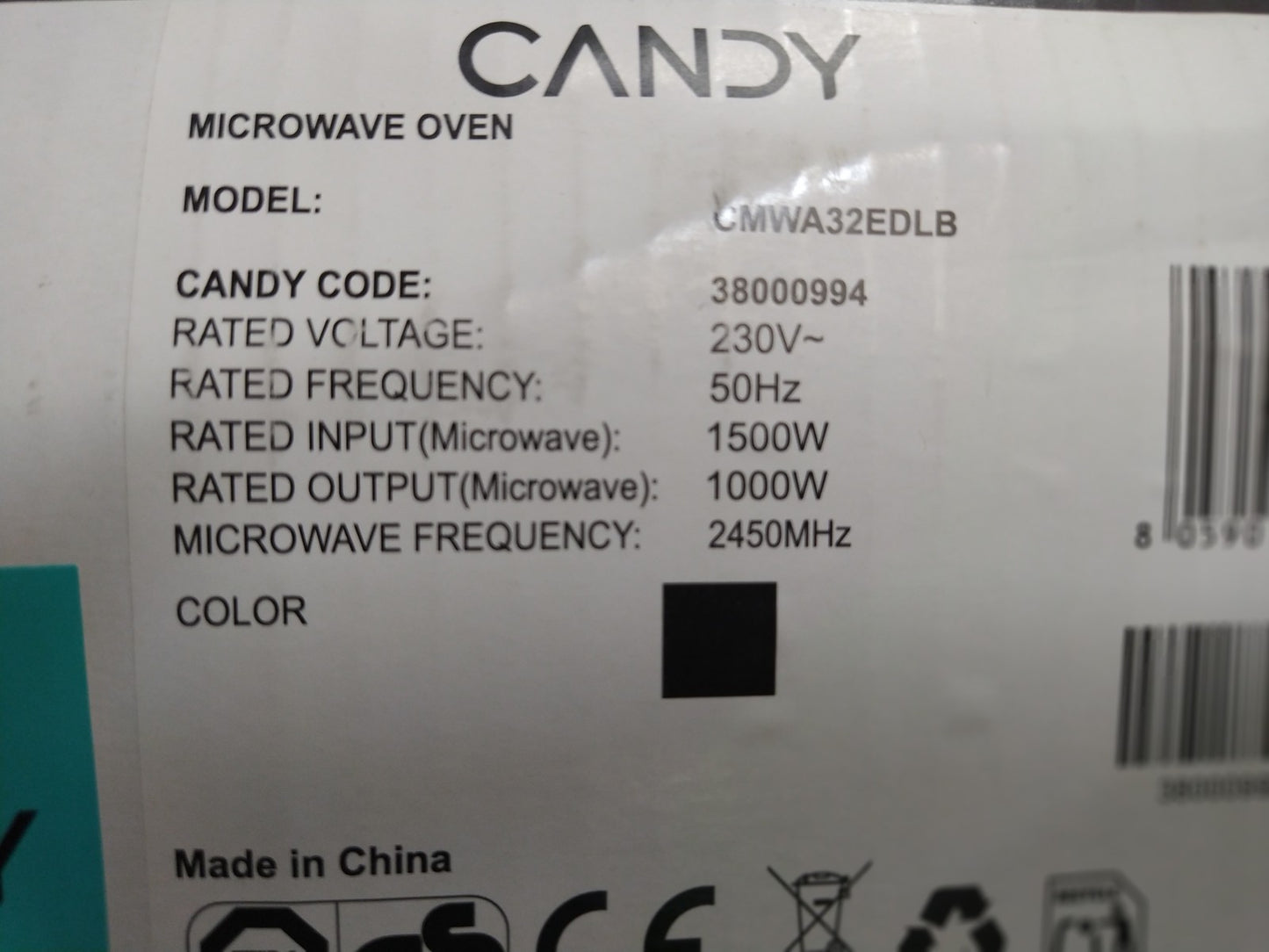 CANDY CMWA32EDLB Mikrowelle, I37763
