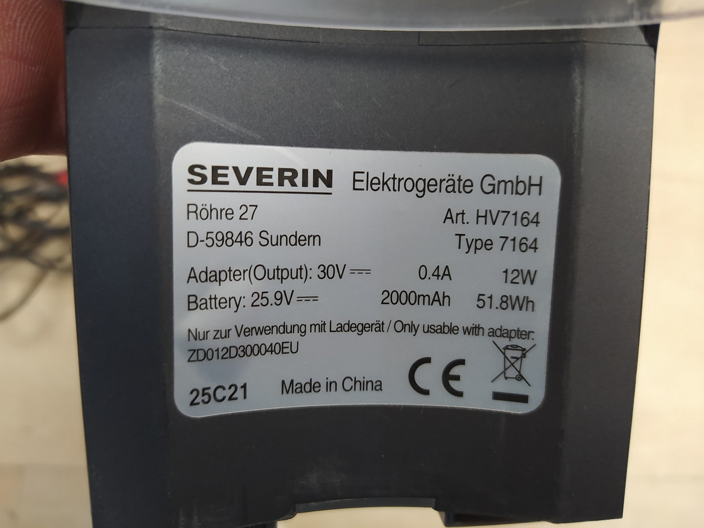 SEVERIN HV 7164 Stiel- und Handstaubsauger, leistungsstark, I38852