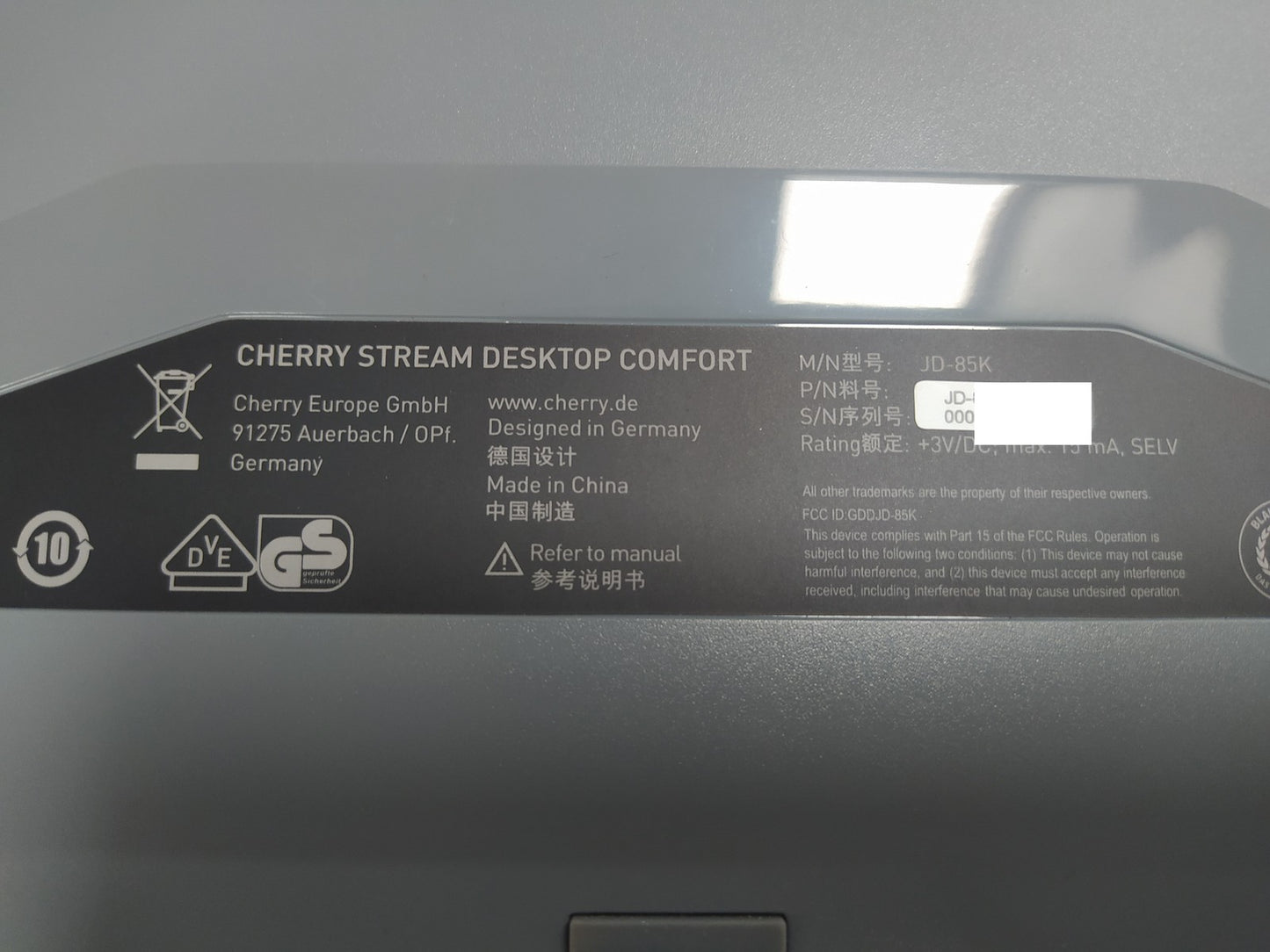 CHERRY Stream Desktop Comfort Kabelloses Tastatur-Maus-Set, DE Layout, I37753