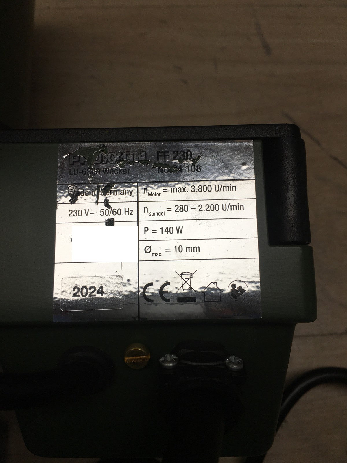 Proxxon Feinfräse Micromot FF 230 Bohrkopf 360° schwenkbar, I37298
