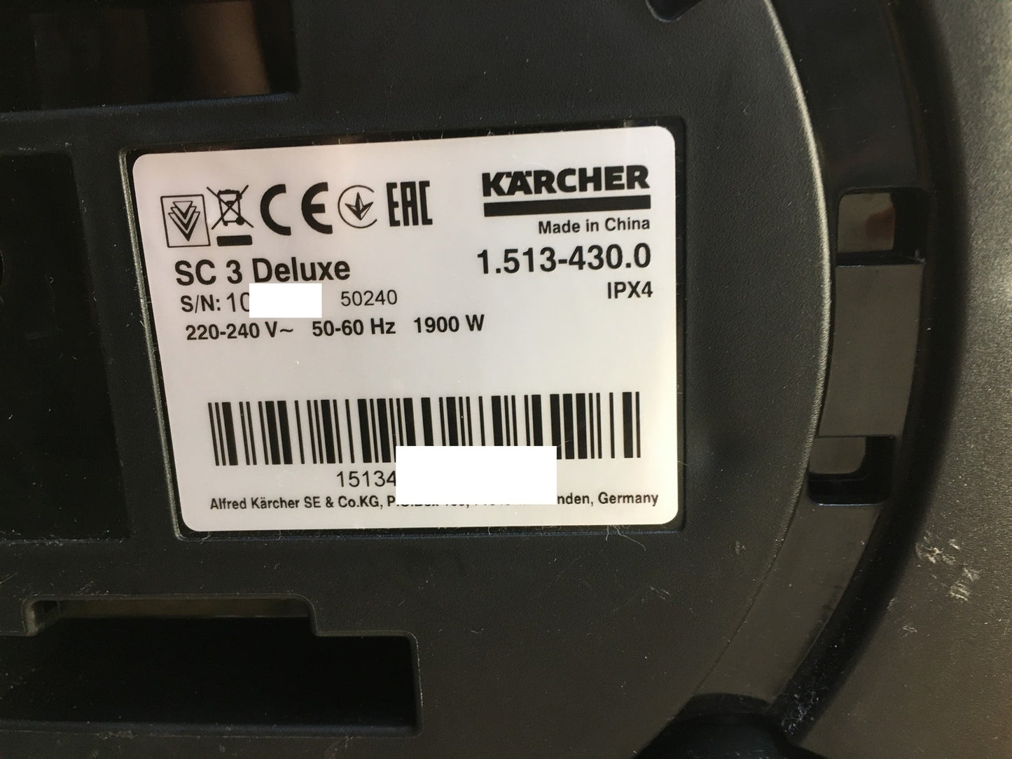 Kärcher SC 3 Deluxe Dampfreiniger 1.513-430.0, 1900W, I37808