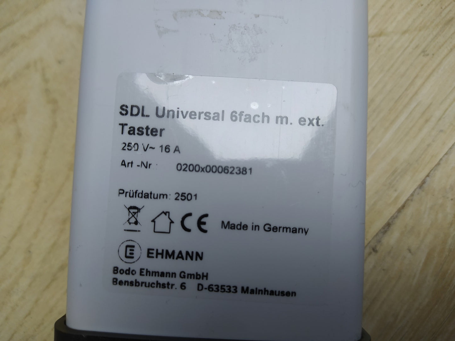 Ehmann 0200x00062381 Steckdosenleiste mit Schalter 6-fach, I35105