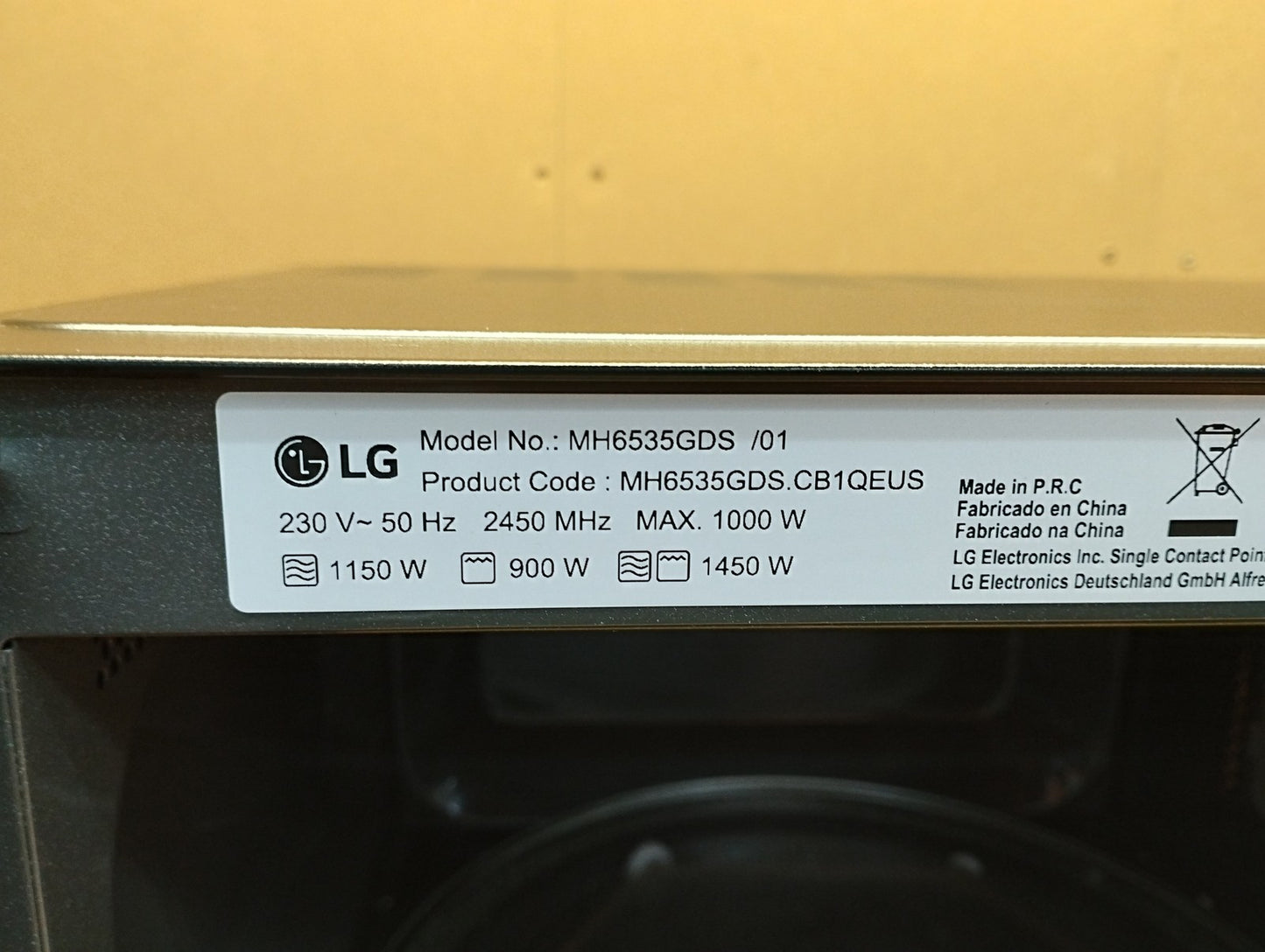 LG MH6535GDS Mikrowelle (25 L, 1000 W) mit Grill, I39500