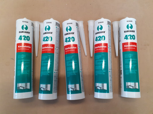 22,58€/L Ramsauer 420 Kachelofen Dichtstoff 310 ml schwarz, 5x Kartusche, I09282
