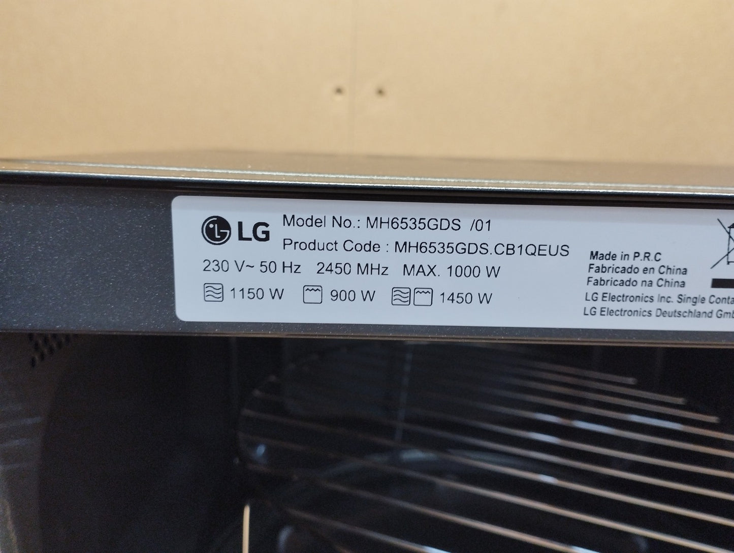 LG MH6535GDS Mikrowelle (25 L, 1000 W) mit Grill, I39562