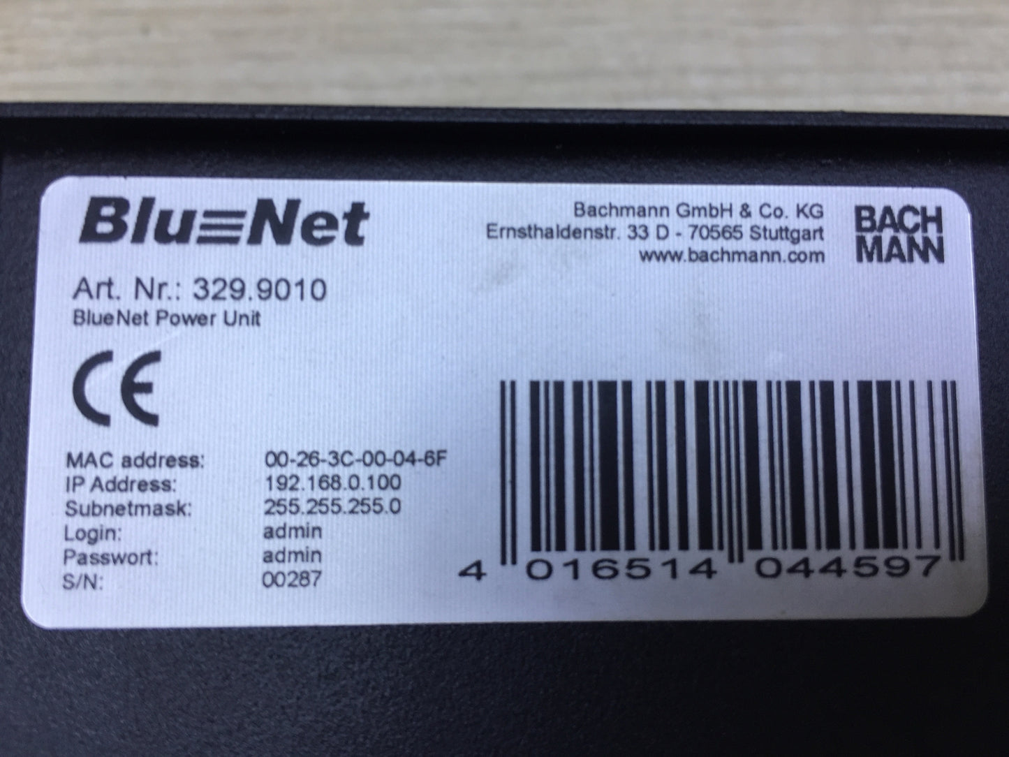 Bachmann BlueNet Power Unit Base 2HE System 329.9010, I25323