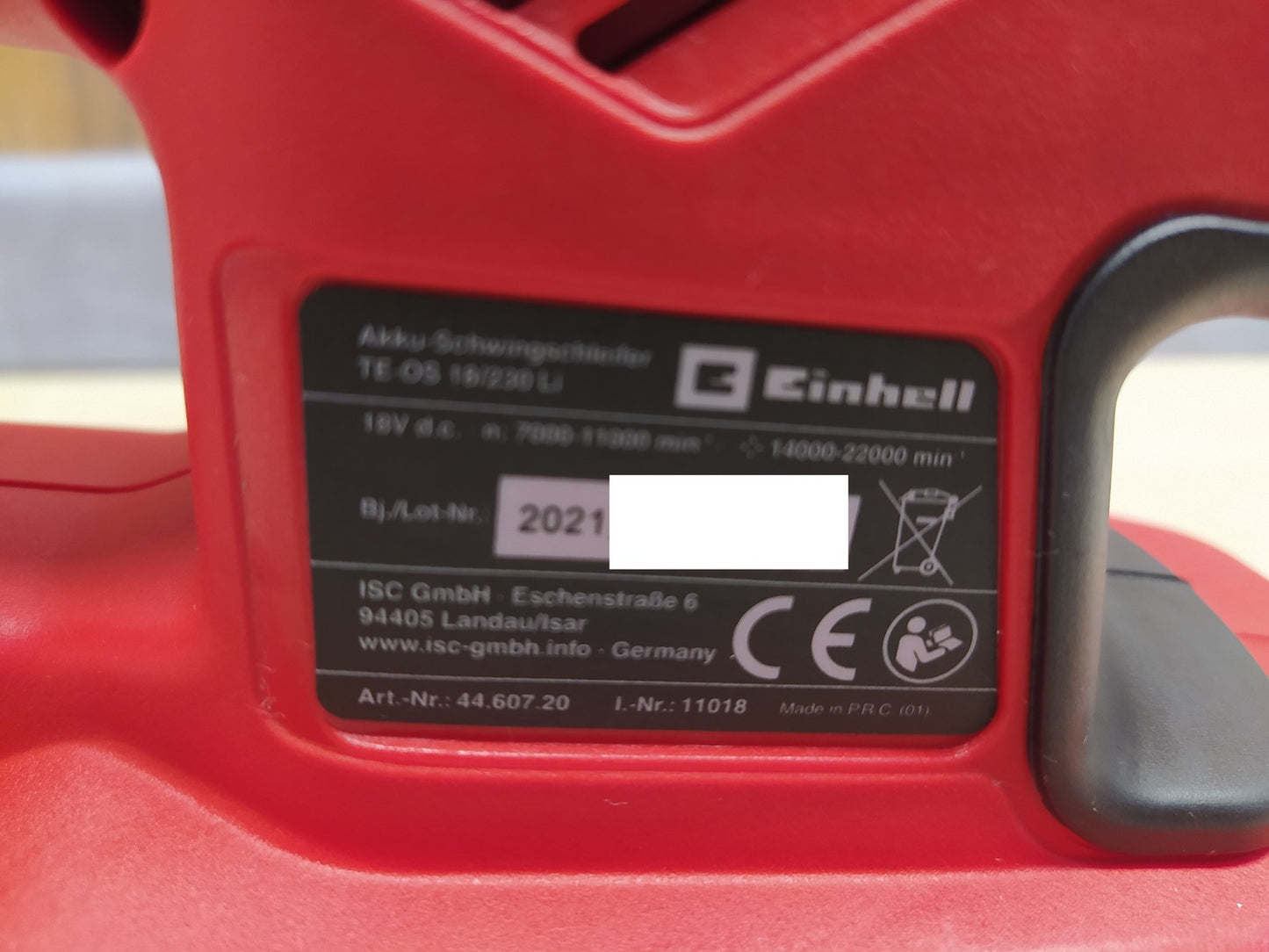 Einhell Akku-Schwingschleifer TE-OS 18/230 Li Solo, I37454