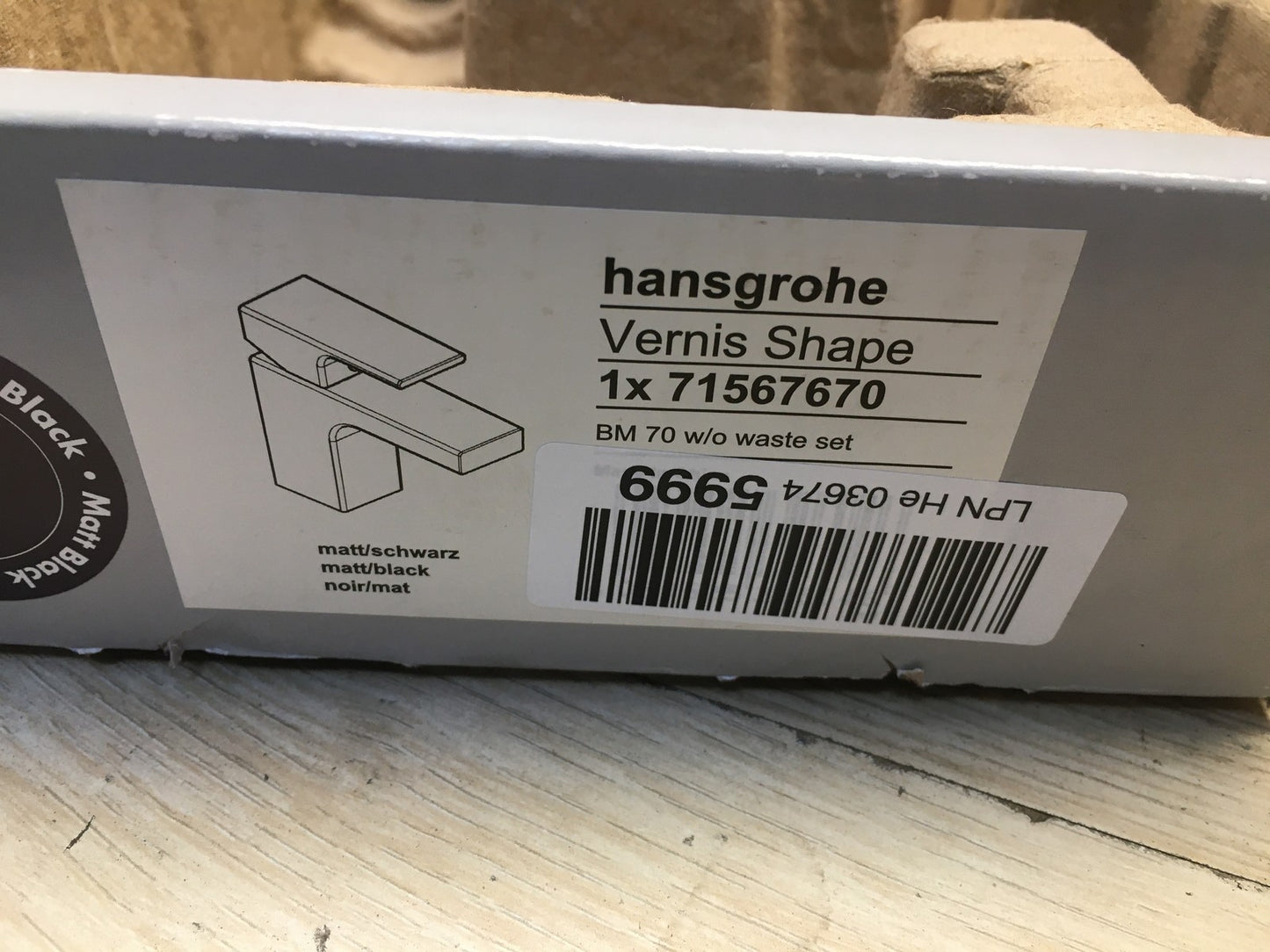 Hansgrohe Vernis Shape Waschtischarmatur 71567670, Wasserhahn, schwarz, I38390