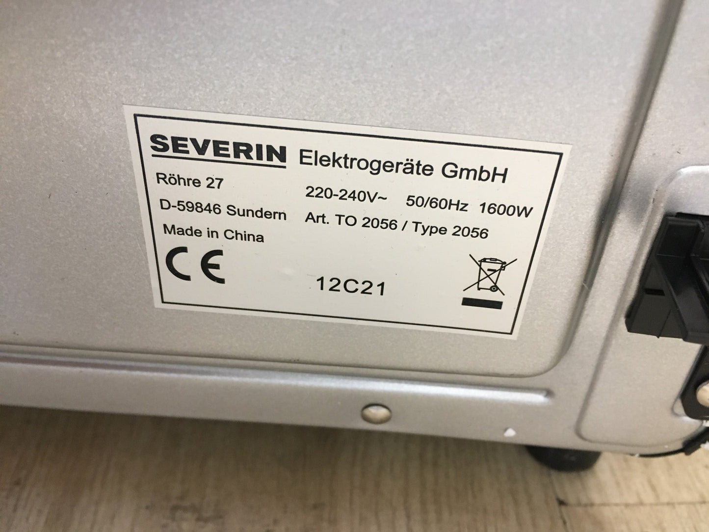 SEVERIN TO 2056 Mini Backofen mit Grillrost 30L 1600W I38715