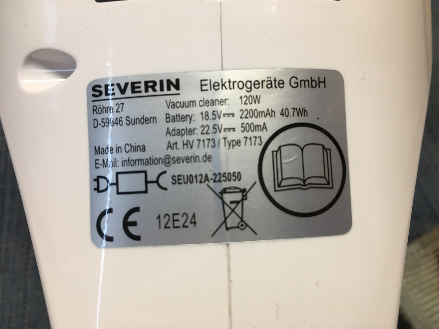 SEVERIN HV 7173 Kabelloser Akku-Staubsauger, I37744