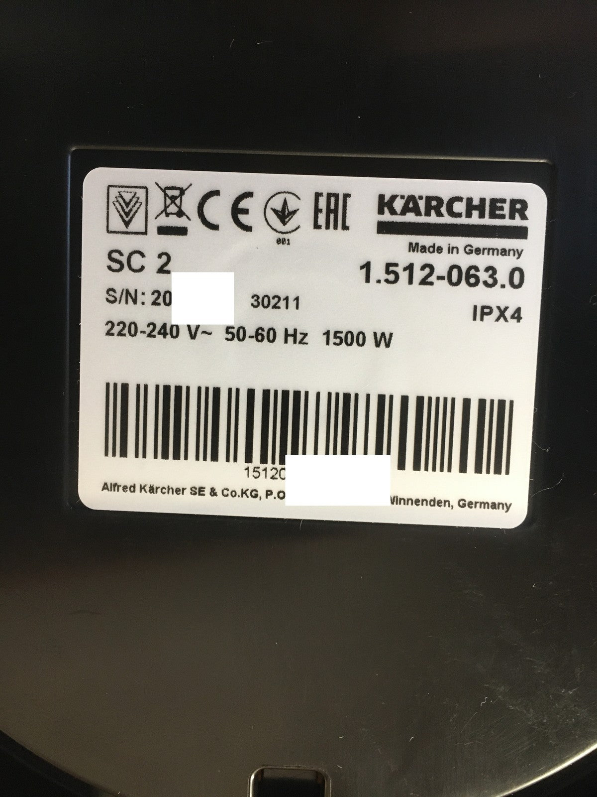 Kärcher SC 2 Dampfreiniger 1.512-063.0 I36950