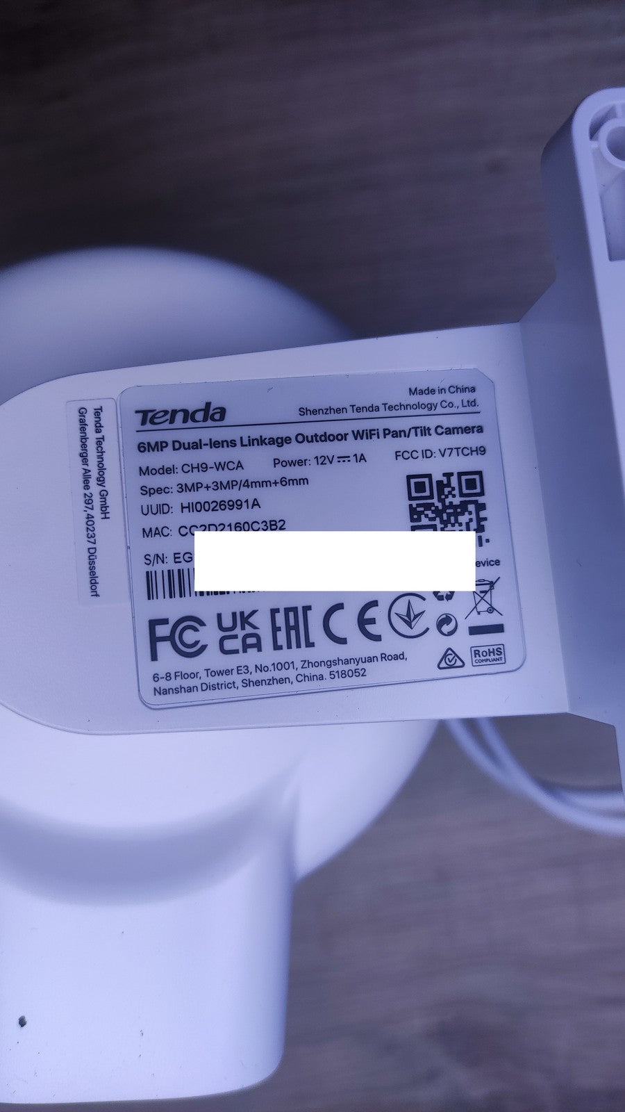 Tenda CH9-WCA Überwachungskamera Außen mit Dual-Objektiv, 2K+2K WLAN, I37508