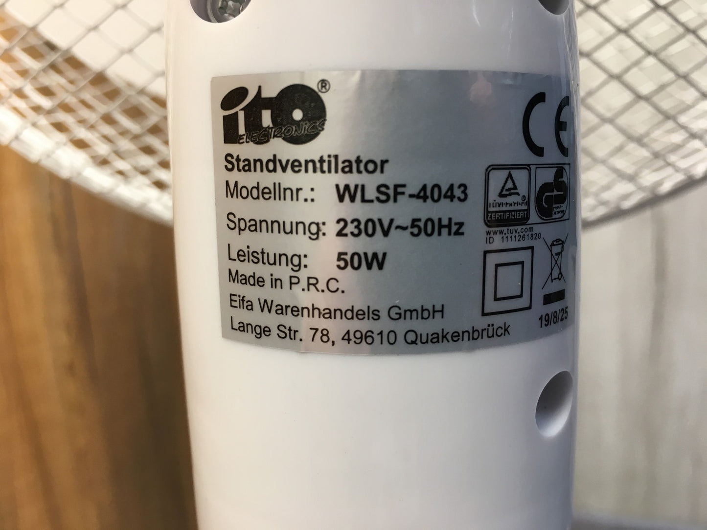 Ito WLSF-4043 Standventilator, 50W, weiß, I39561