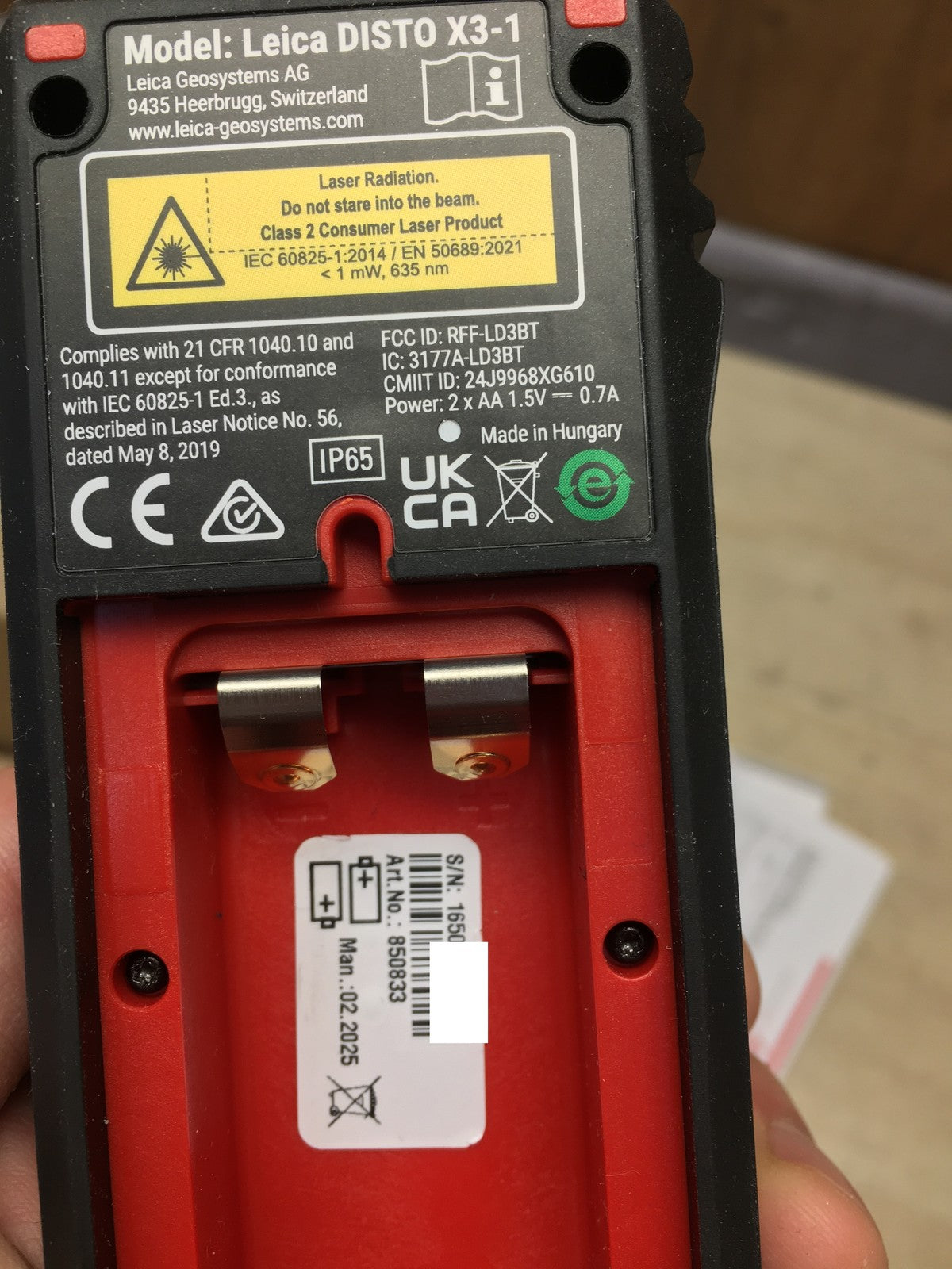 Leica DISTO X3 Laser-Entfernungsmesser (850833), I38359