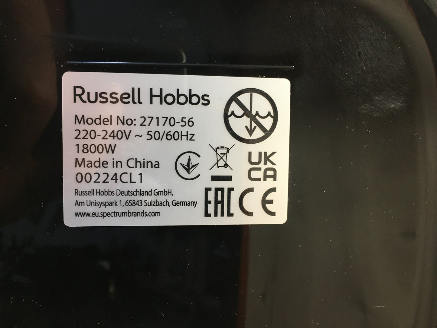 Russell Hobbs Heißluftfritteuse (27170-56), 1800W, I36311