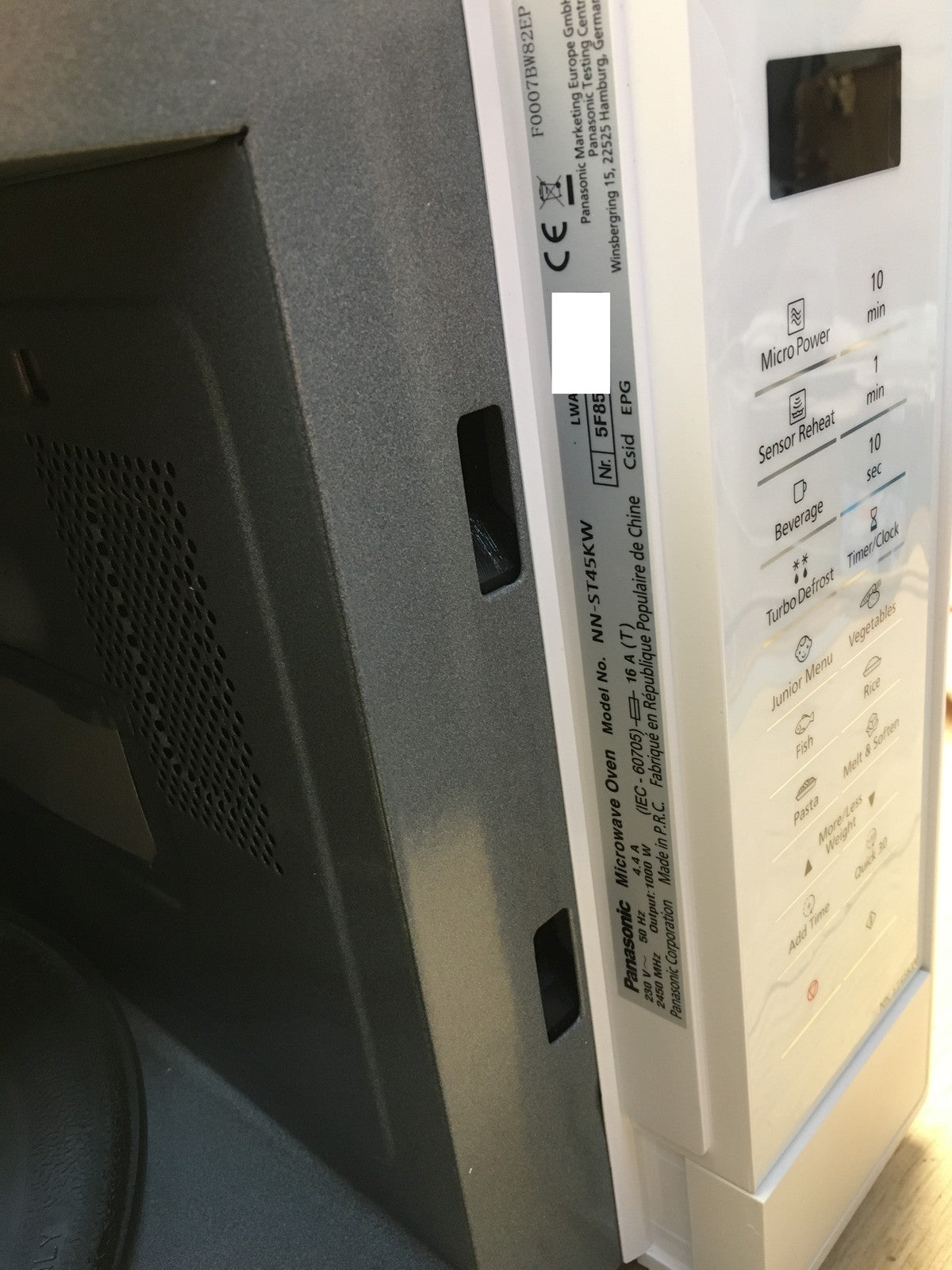 Panasonic NN-ST45KW Mikrowelle, 32 L, Edelstahl, 1000W, I39089