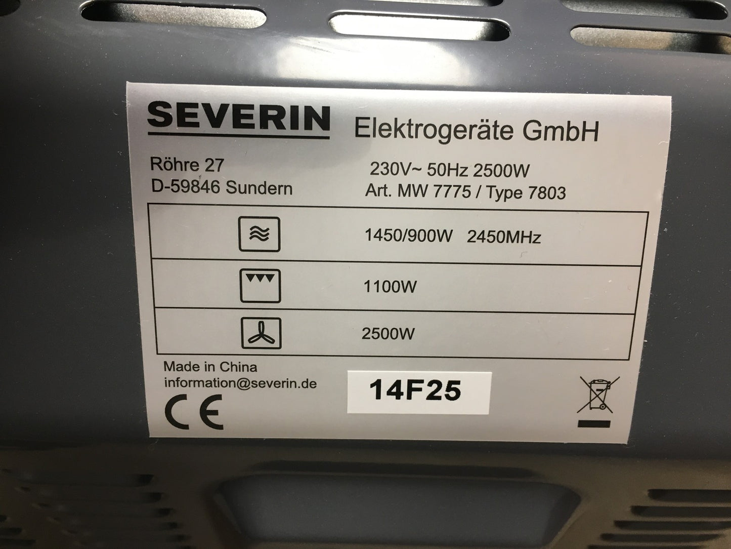 Severin MW 7775 Mikrowelle, I37802