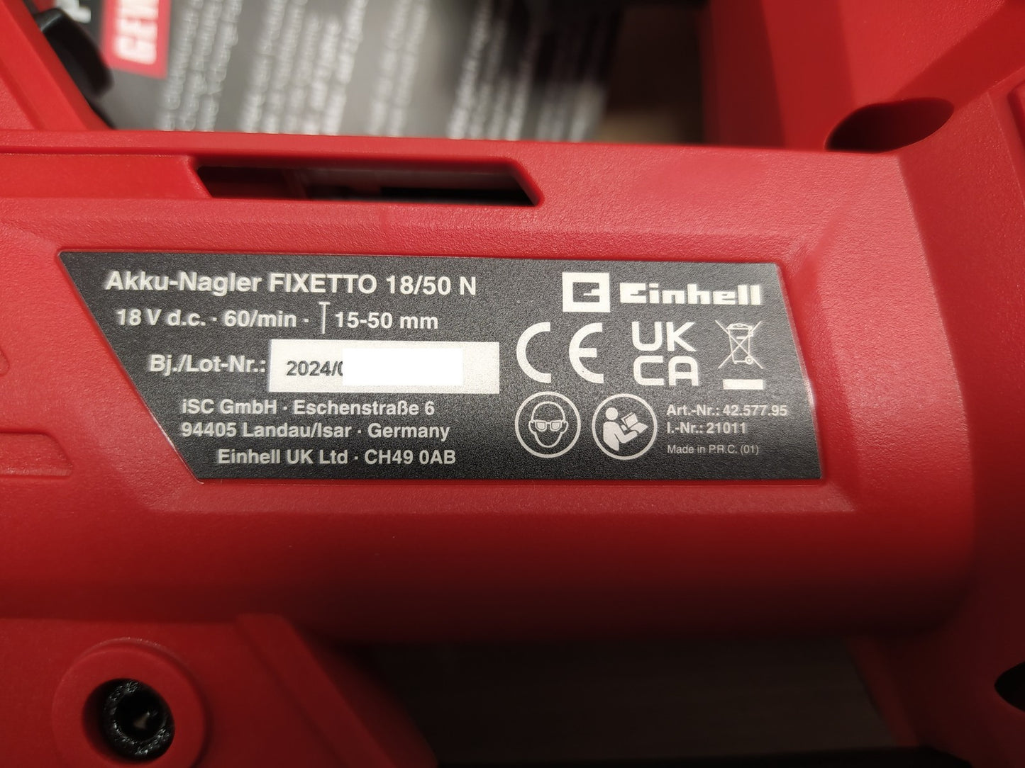 Einhell Akku-Nagler FIXETTO 18/50 N Solo, 18V, 60 Schuss/min, I37875