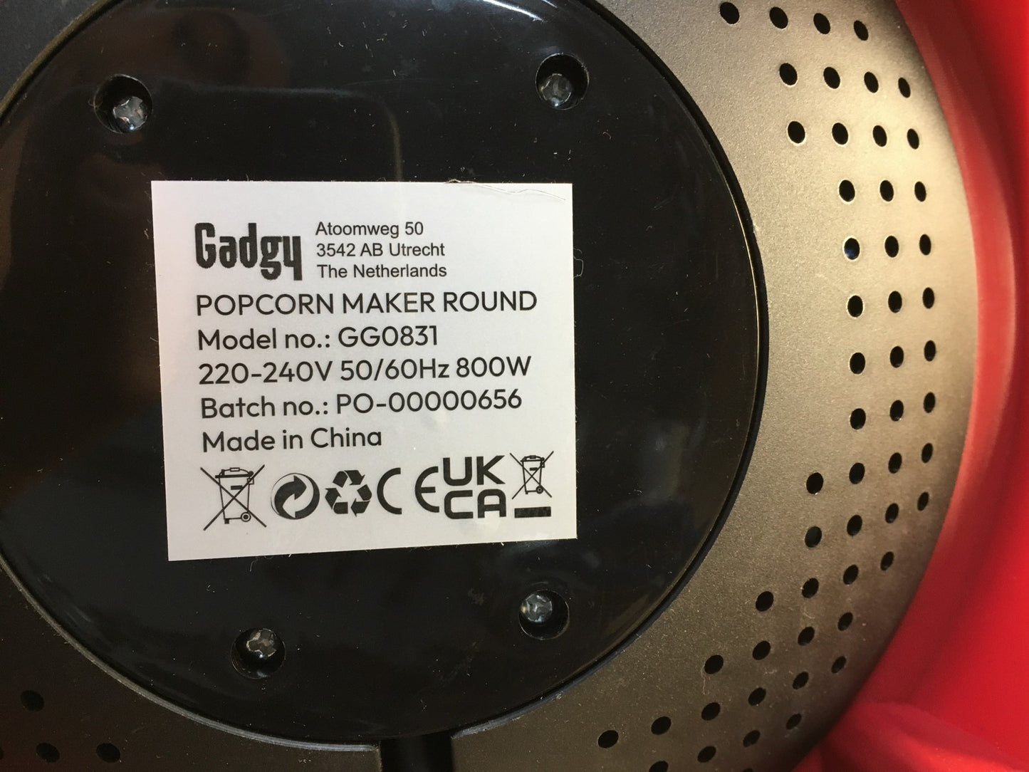 Gadgy GG0831 Popcornmaschine 800W, 5L, I36095