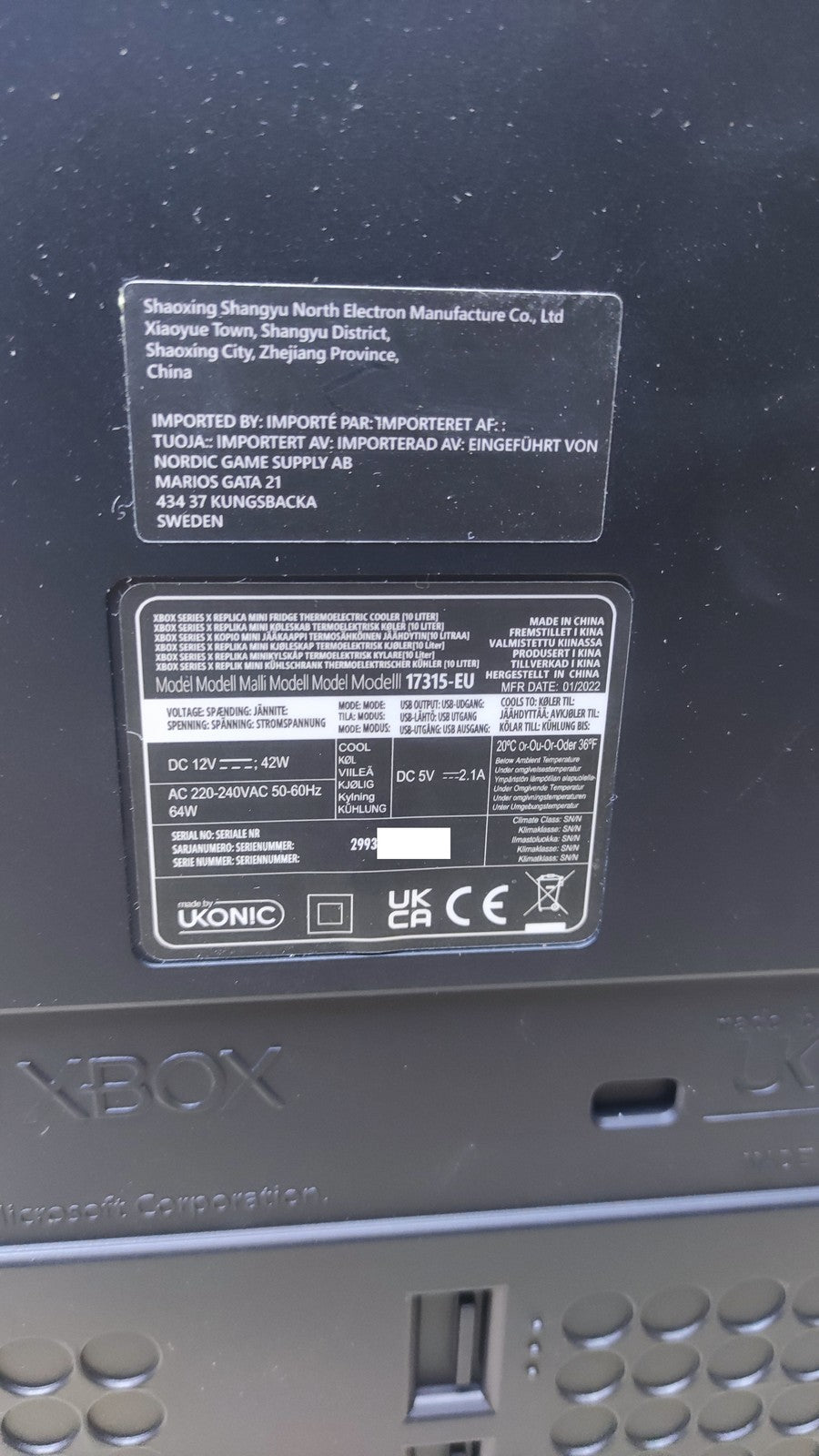 Ukonic Xbox Series X Mini-Kühlschrank, Kühlbox 17315, I37767