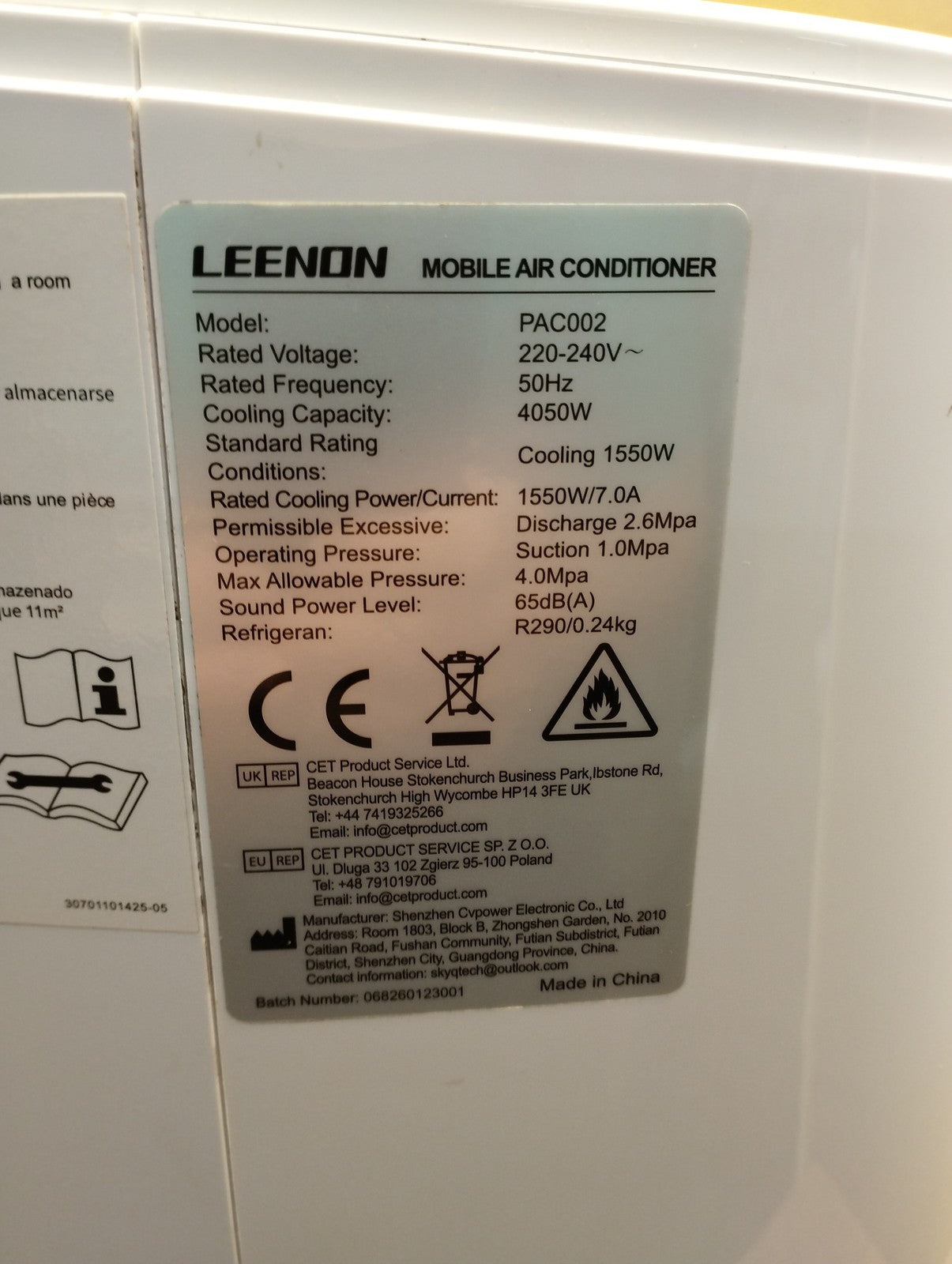 LEENON mobile Klimaanlage PAC002, 14.000 BTU, Klimagerät, I39657