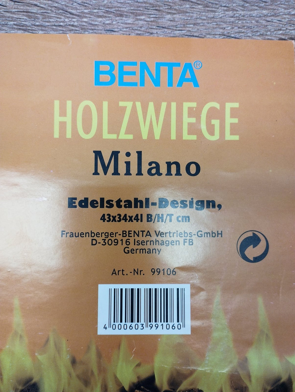 BENTA Milano Kaminholzkorb, 99106, 43x41x35 cm