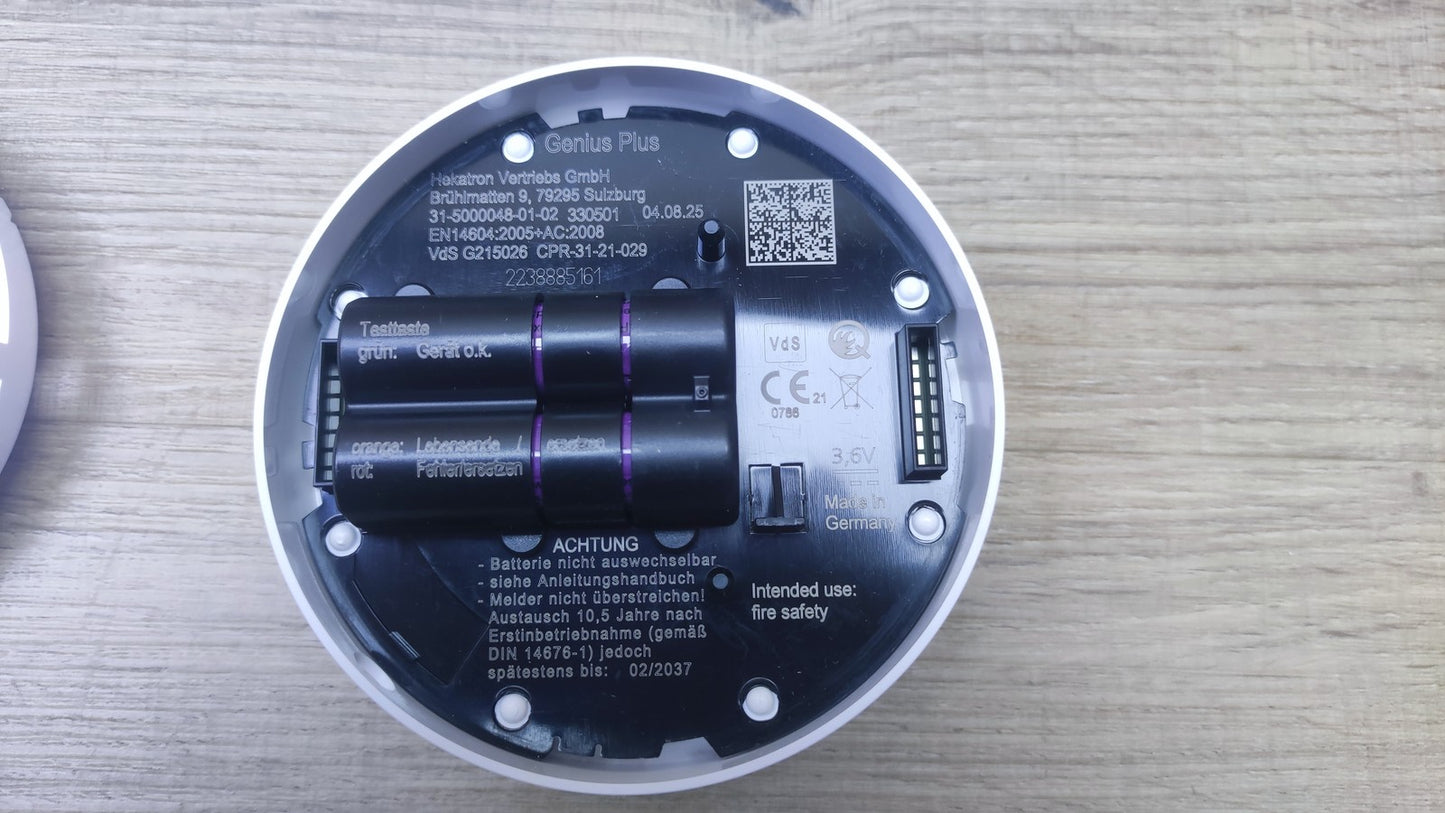 Hekatron Rauchmelder Genius Plus mit Batterien 31-5000048-01-02, I37006