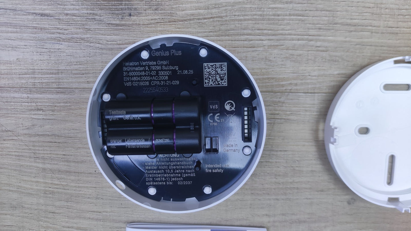 Hekatron Rauchmelder Genius Plus mit Batterien 31-5000048-01-02, I38114