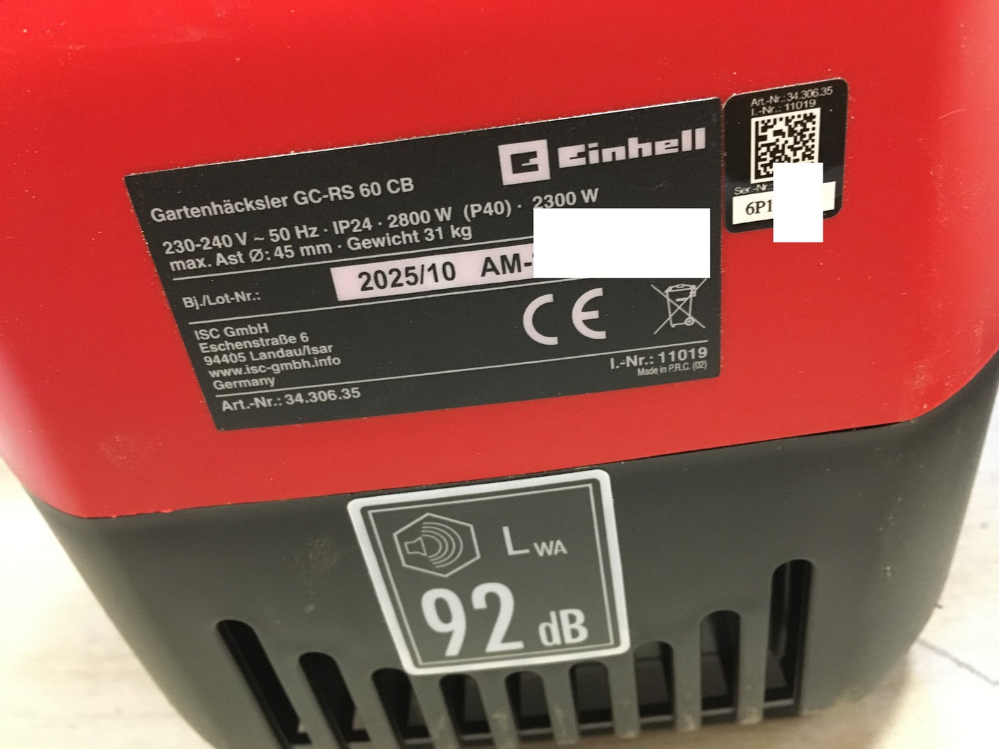 Einhell GC-RS 60 CB Elektro-Häcksler Walzenhäcksler 2300W (3430635), I37538