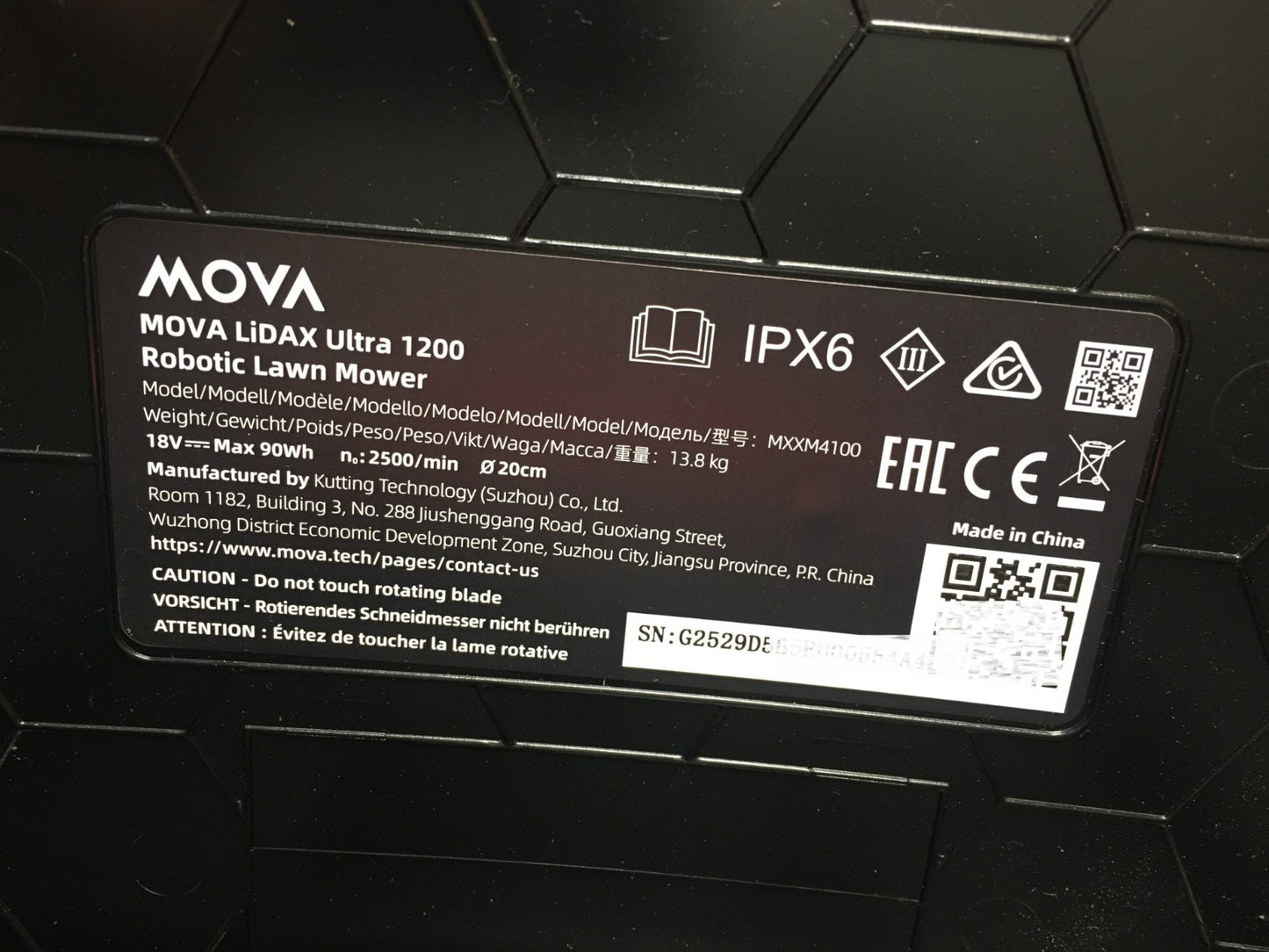 MOVA LiDAX Ultra 1200 Mähroboter ohne Begrenzungskabel MXXM4100