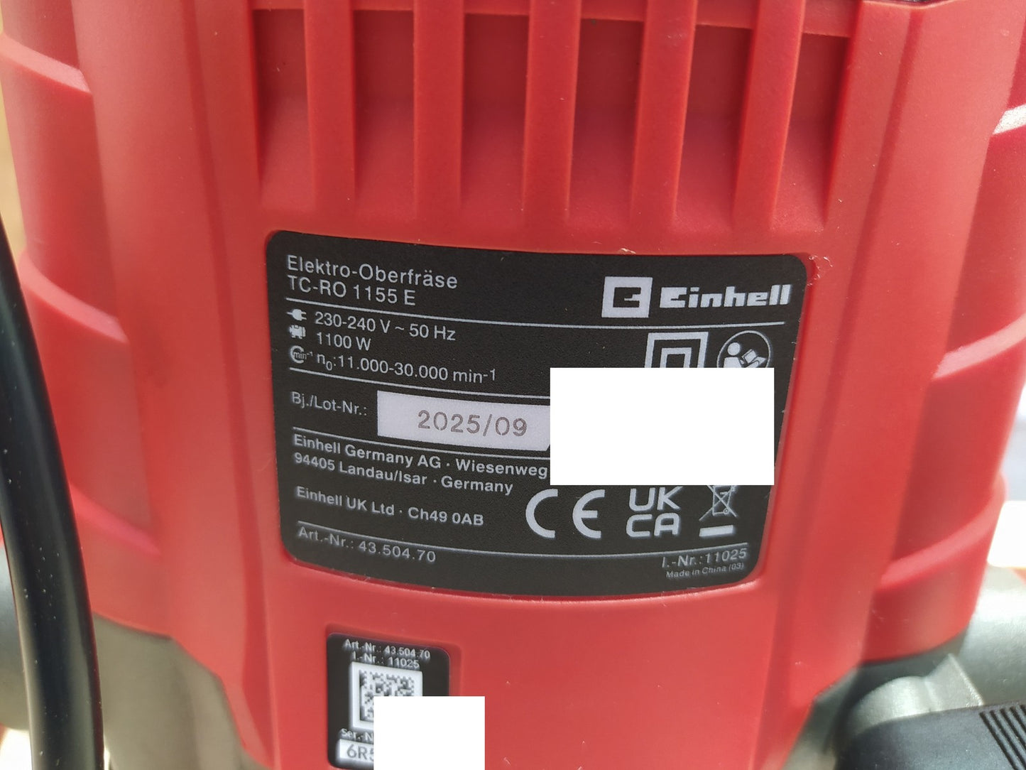 Einhell TC-RO 1155 E Elektro-Oberfräse 1100W Ø 6 und 8 mm, I36943