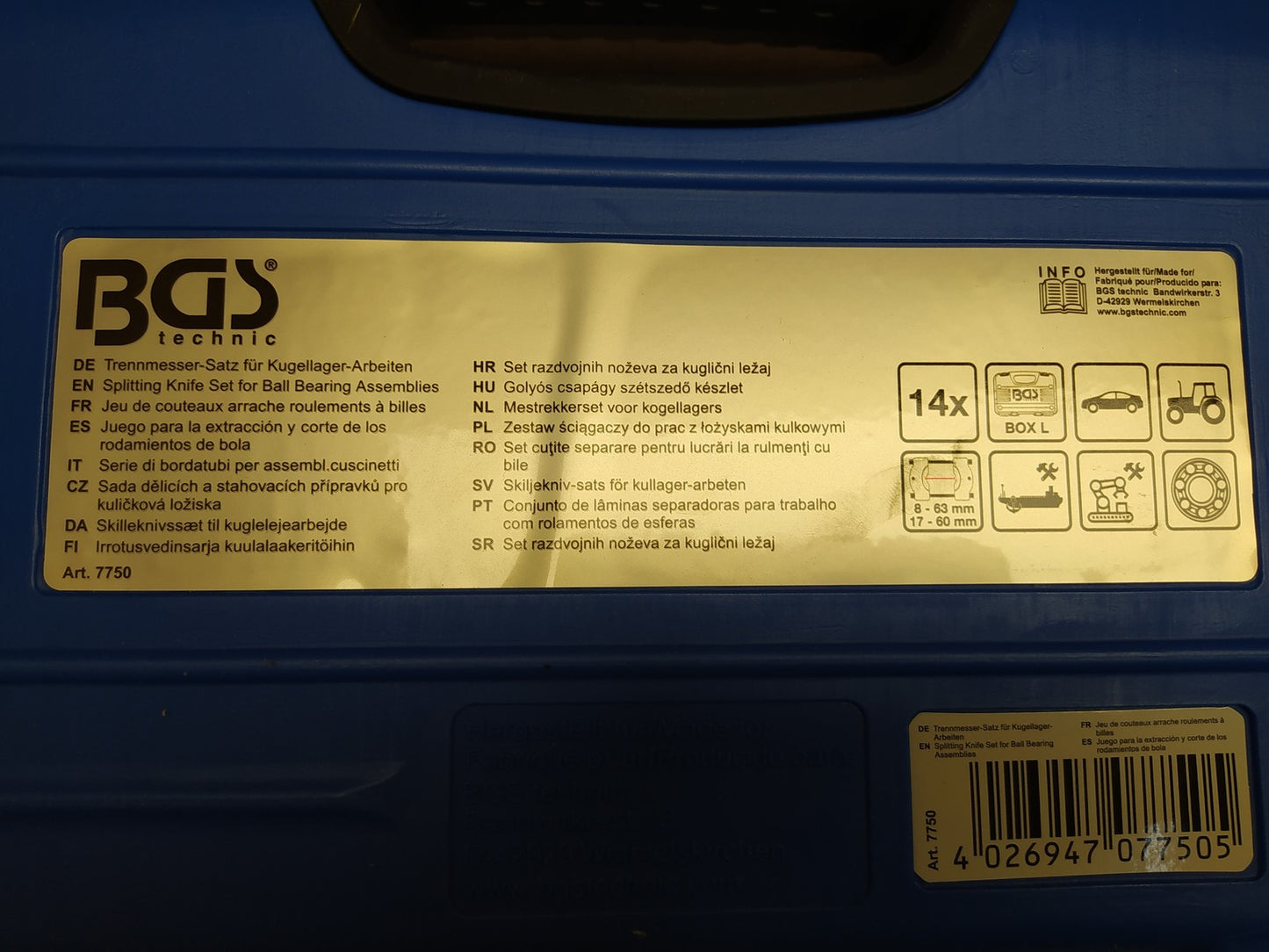 BGS 7750 Trennmesser-Satz für Kugellager-Arbeiten, I37926