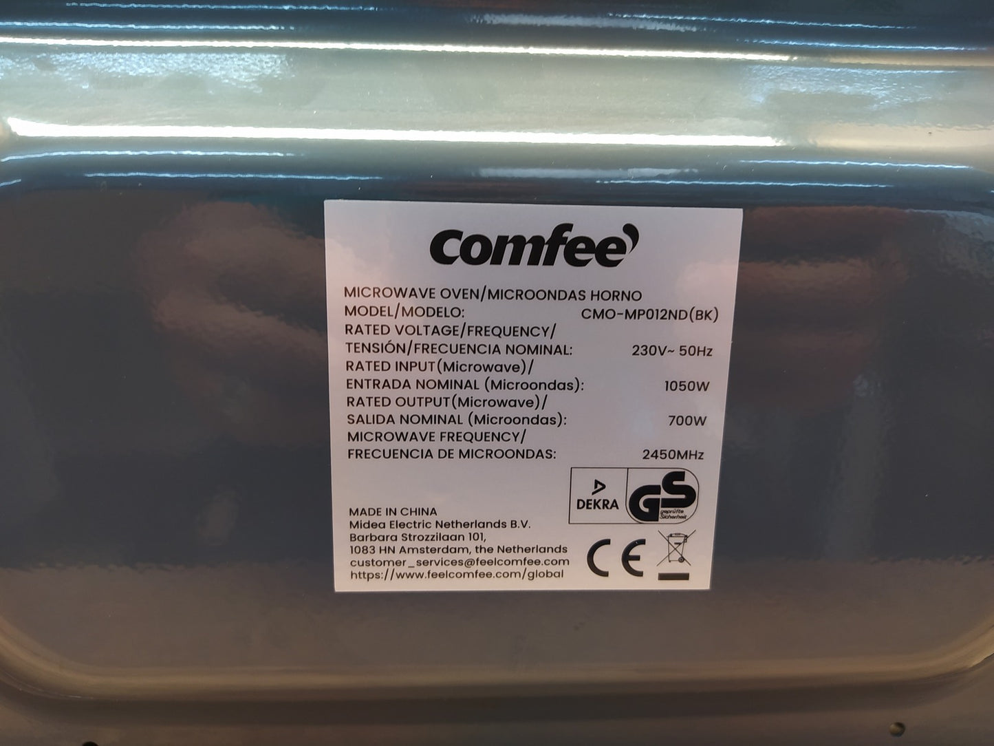 Comfee CMO-MP012ND(BK) Freistehende Mikrowelle, 20L, I39311