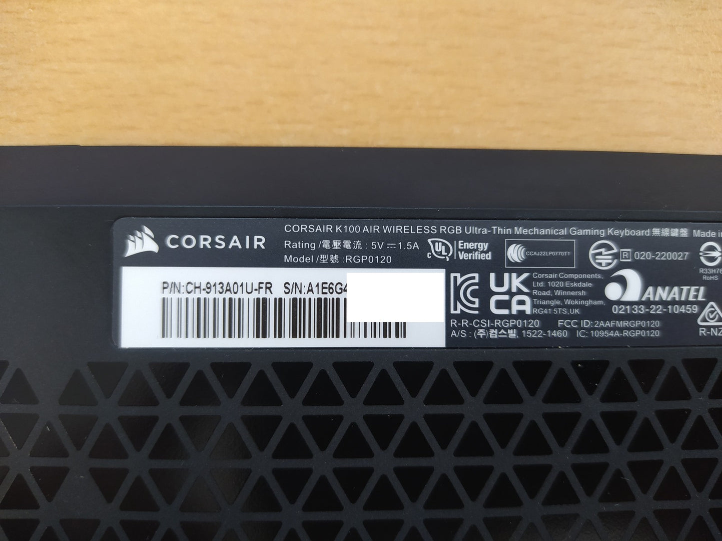 CORSAIR K100 AIR WIRELESS RGB Ultradünne Mechanische Gaming-Tastatur, FR, I36933