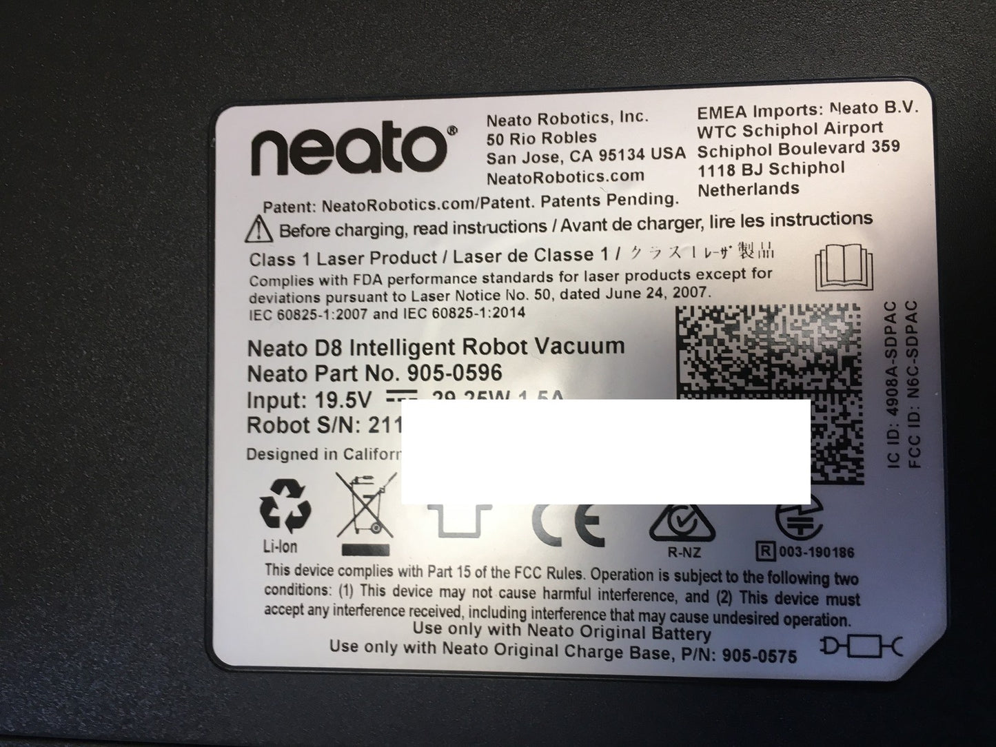 Neato Robotics D8 Intelligenter Staubsaugerroboter, I39442