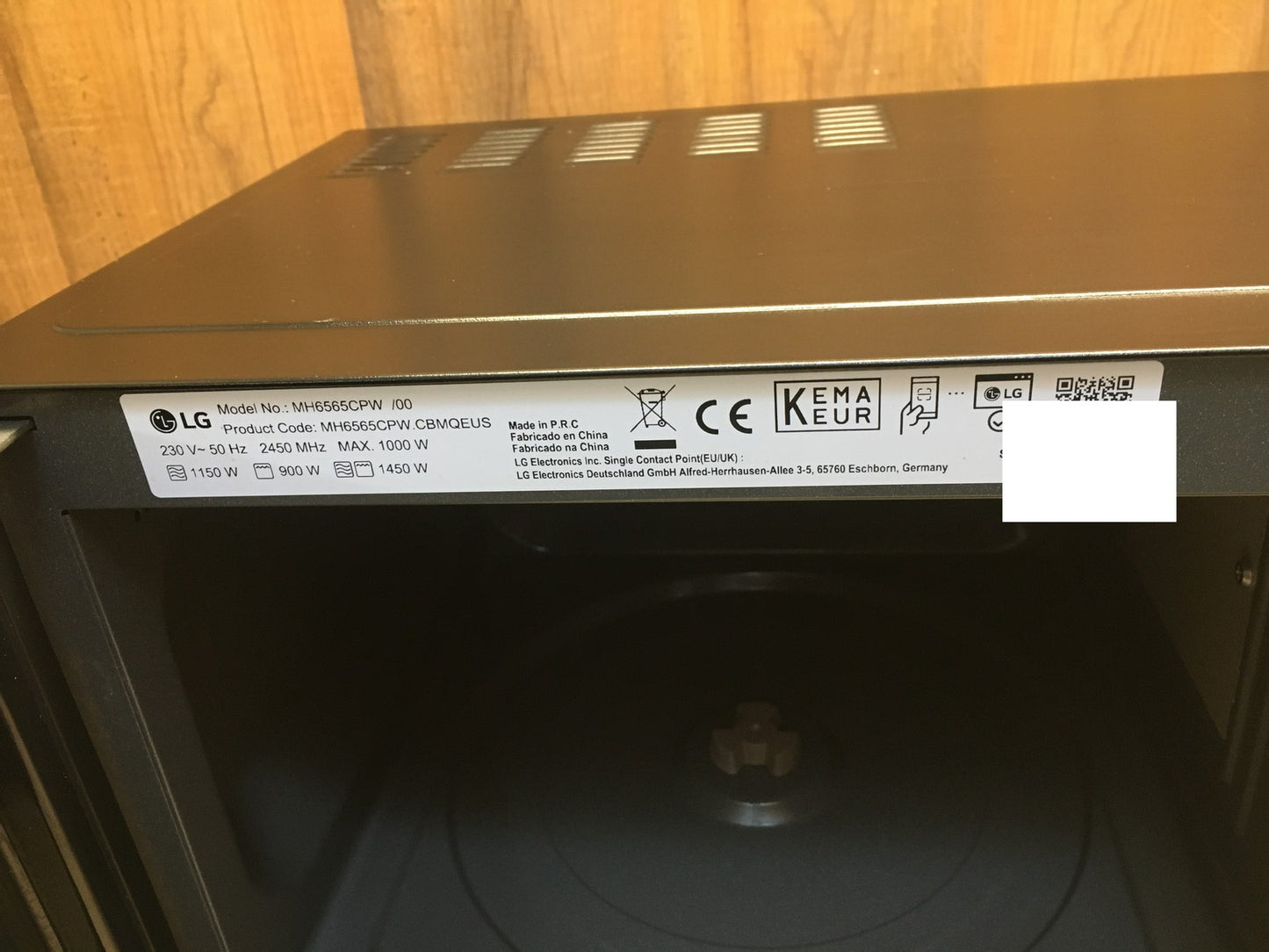LG MH6565CPW Mikrowelle mit Grill, 25 L, 1000 W, I39787